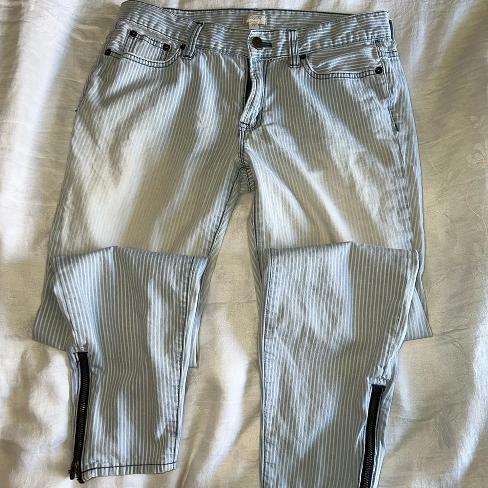 J Crew Stretch Striped skinny jeans. Woman’s size 27